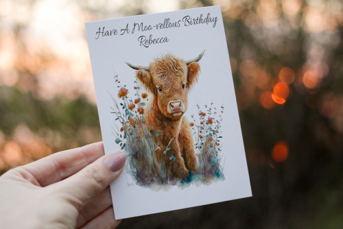 Highland Cow Birthday Card, Cow Birthday Card, Card for Birthday